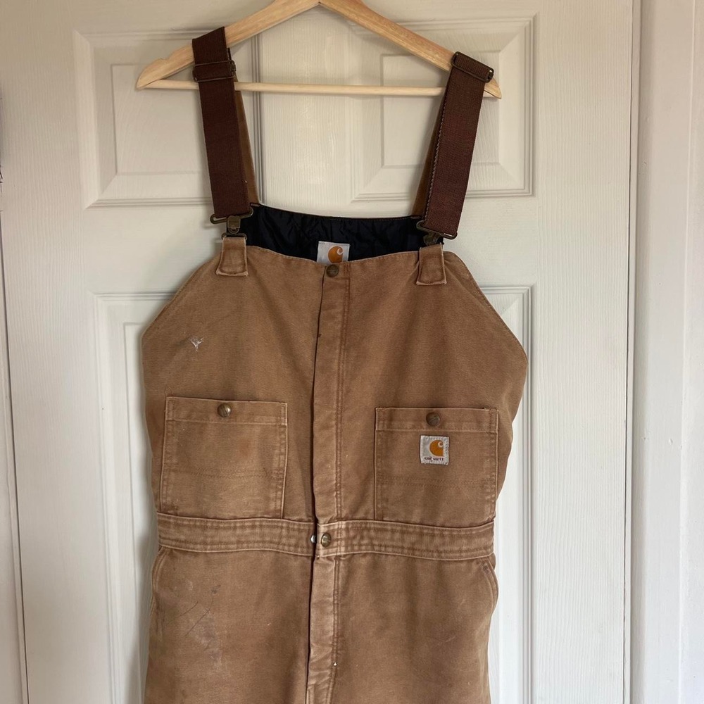 Vintage Carhartt Brown Duck Canvas Overalls 12x34
